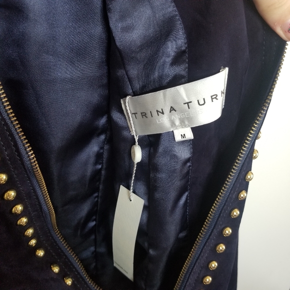 Trina turk Rare Leather Studded Jacket M - Picture 4 of 7